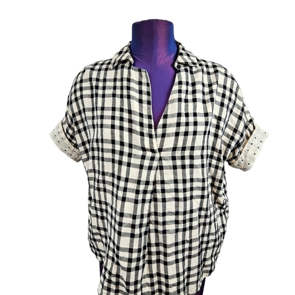 Madewell Tops - Madewell‎ Courier Button Back Shirt Double Faced Plaid Women's XXS Oversized